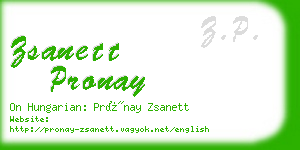 zsanett pronay business card